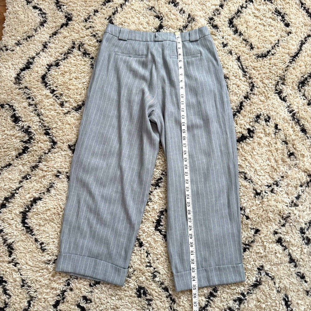 ASOS Design Petite Tapered Tailored Pant with Turn Up Hem in Stripe size 6